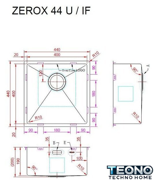 Кухонная мойка ZorG Zerox 44 U / IF Zurinox Steel - Изображение №4 — Интернет-магазин Teono.by