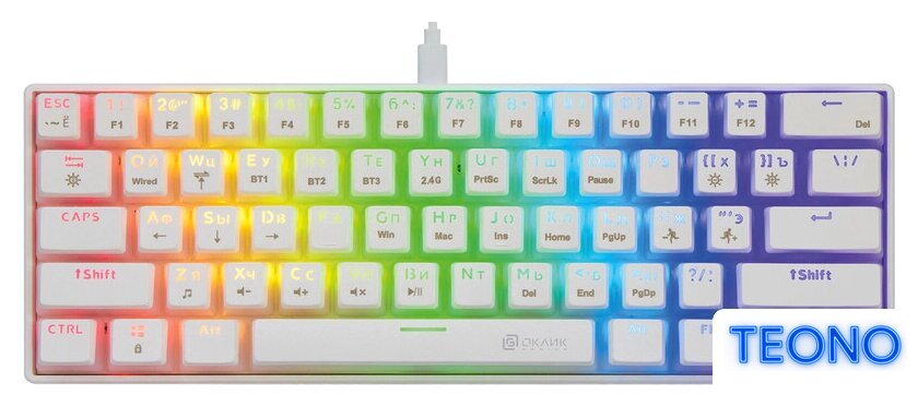 Клавиатура Оклик K763W (белый) - Изображение №1 — Интернет-магазин Teono.by
