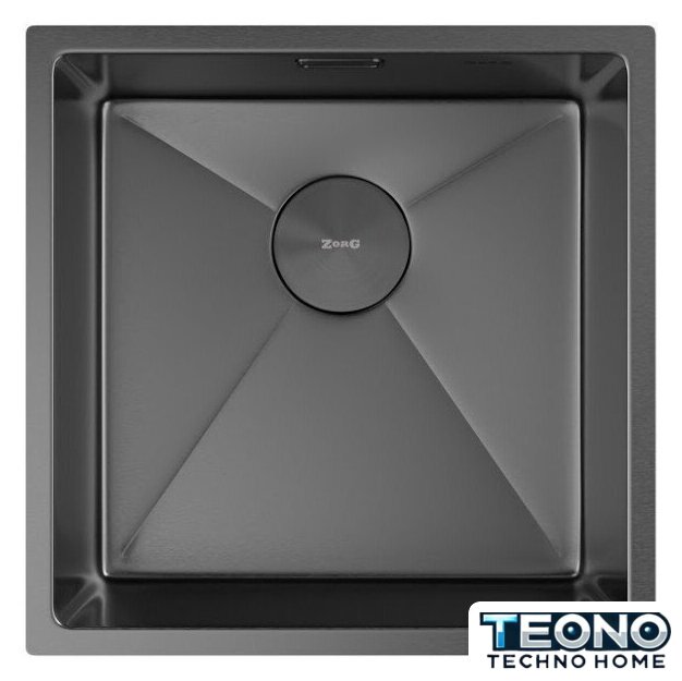 Кухонная мойка ZorG Zerox 44 U / IF PVD Gunblack - Изображение №3 — Интернет-магазин Teono.by
