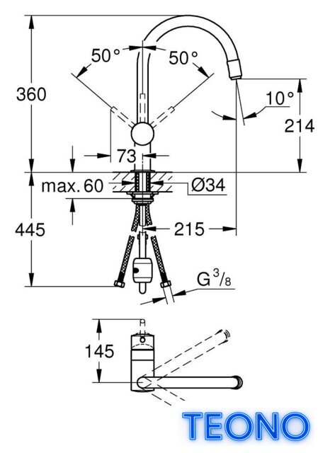 Смеситель Grohe Minta (сталь) [32918DC0] - Изображение №2 — Интернет-магазин Teono.by