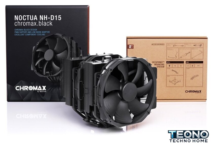 Кулер для процессора Noctua NH-D15 chromax.black - Изображение №4 — Интернет-магазин Teono.by