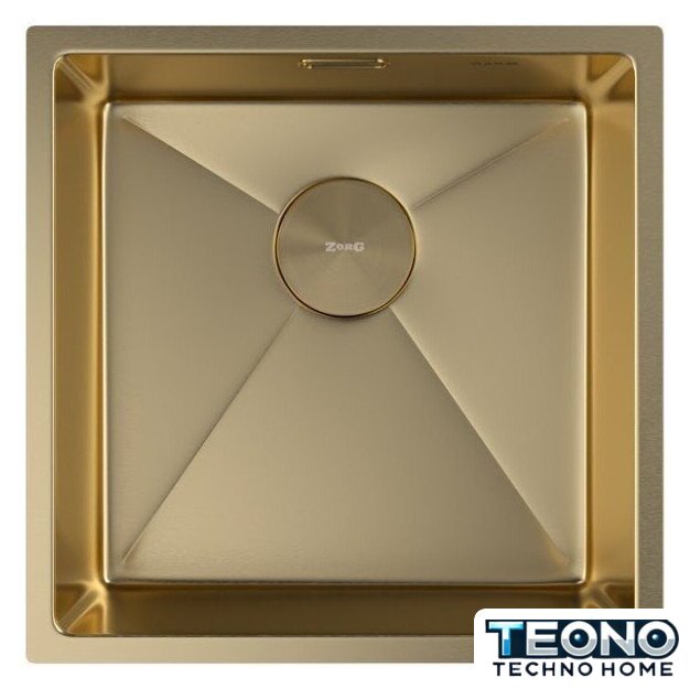 Кухонная мойка ZorG Zerox 44 U / IF PVD Gold - Изображение №3 — Интернет-магазин Teono.by