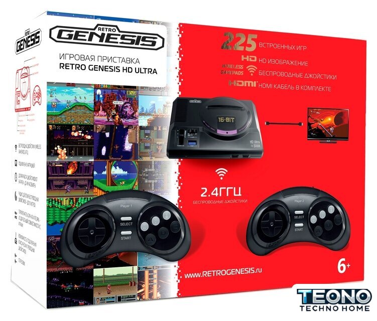 Игровая приставка Retro Genesis HD Ultra (2 геймпада, 225 игр) - Изображение №1 — Интернет-магазин Teono.by