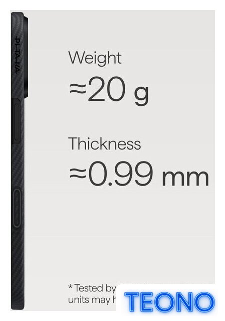Чехол для телефона Pitaka Ultra-Slim для iPhone 17 (600D Black/Grey Twill) - Изображение №2 — Интернет-магазин Teono.by