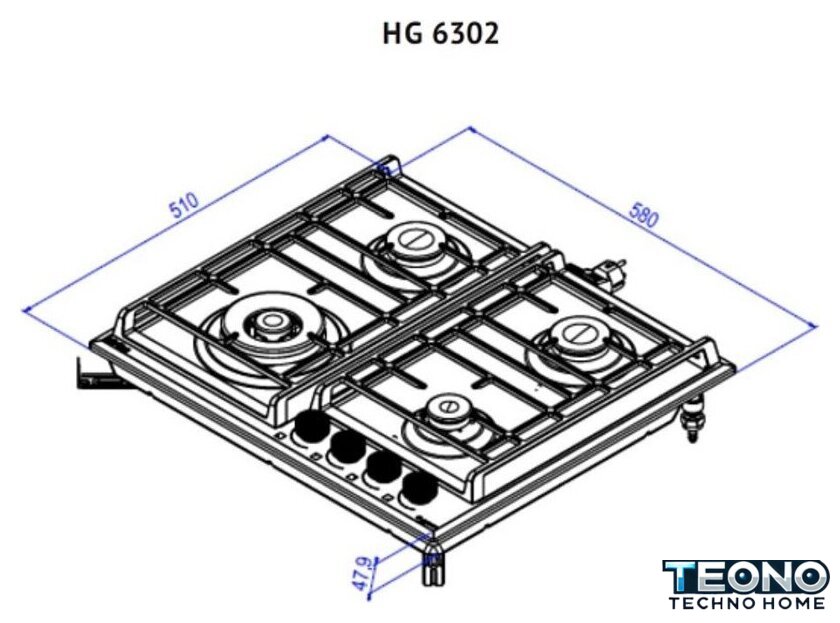 Варочная панель Korting HG 6302 CTB - Изображение №3 — Интернет-магазин Teono.by