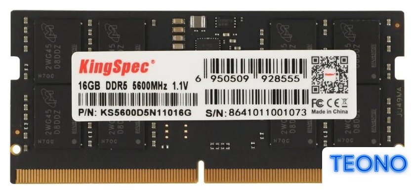 Оперативная память KingSpec 16ГБ DDR5 SODIMM 5600 МГц KS5600D5N11016G - Изображение №1 — Интернет-магазин Teono.by