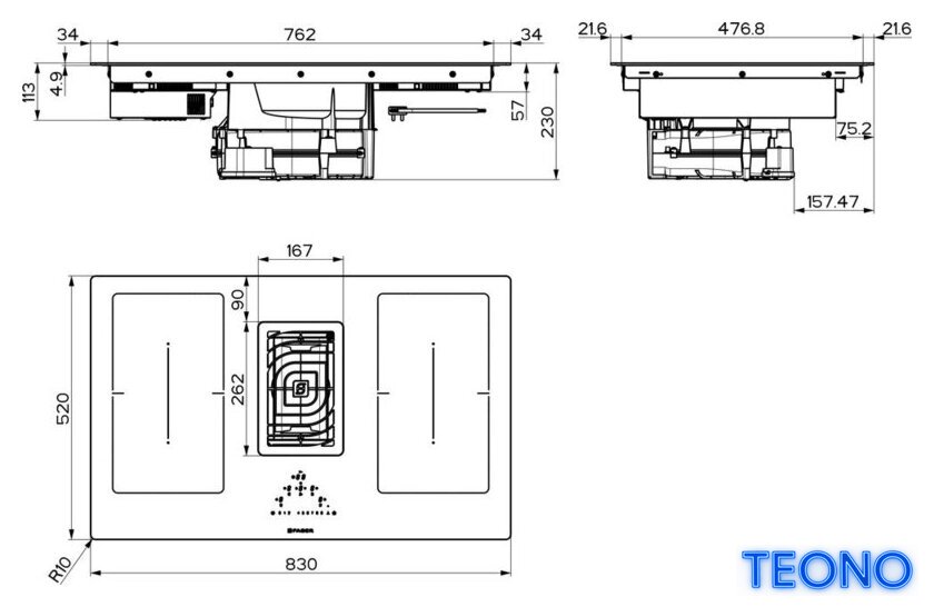 Варочная панель Faber Galileo Smart BK Glass A830 340.0577.694 - Изображение №2 — Интернет-магазин Teono.by