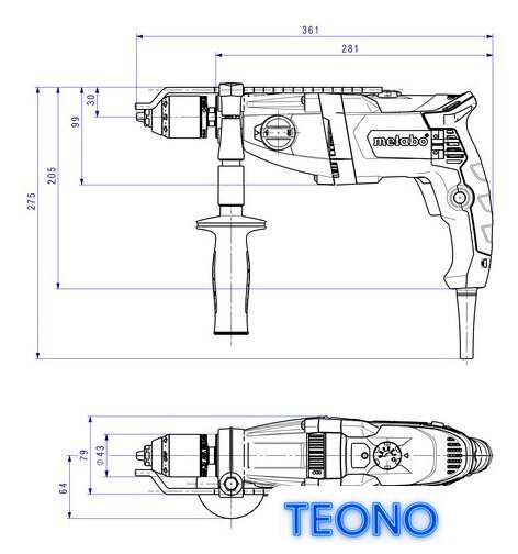 Ударная дрель Metabo SBEV 1300-2 S 600786500 - Изображение №2 — Интернет-магазин Teono.by