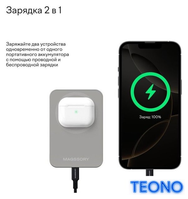 Внешний аккумулятор Magssory Pride Magnetic Power Bank 10000mAh PBN021 - Изображение №10 — Интернет-магазин Teono.by