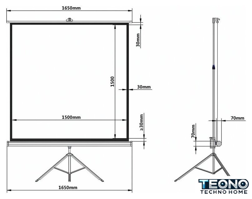 Проекционный экран BRAUBERG Tripod 1:1 (150x150) 236729 - Изображение №13 — Интернет-магазин Teono.by