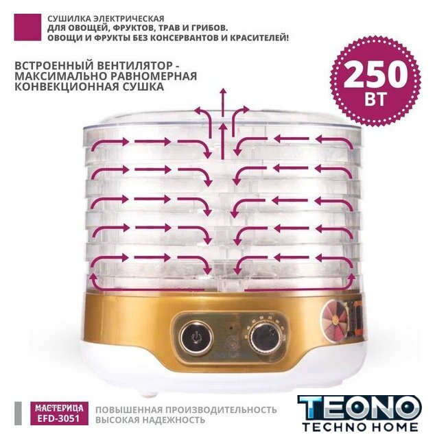 Сушилка для овощей и фруктов Мастерица EFD-3051 - Изображение №10 — Интернет-магазин Teono.by