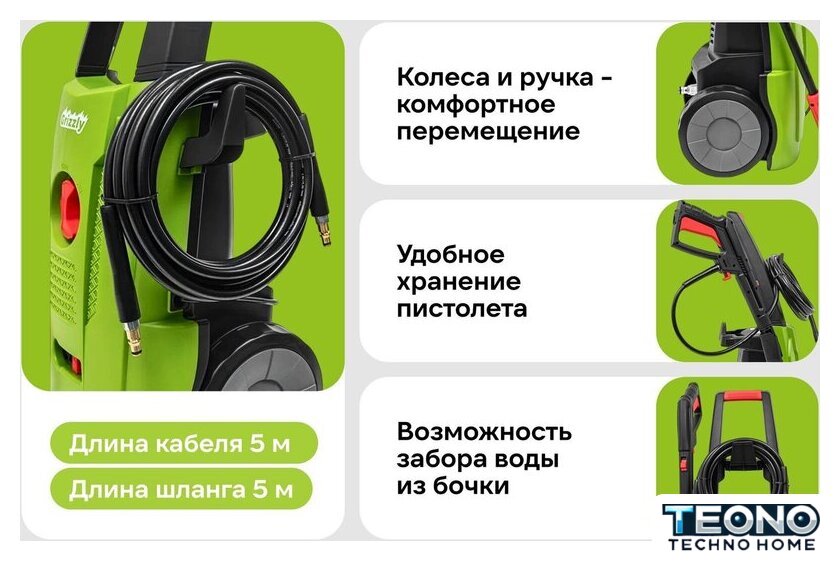 Мойка высокого давления Grizzly SKY-26 - Изображение №9 — Интернет-магазин Teono.by