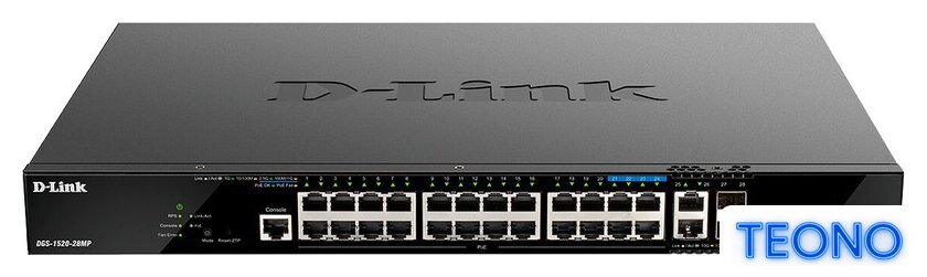 Управляемый коммутатор 3-го уровня D-Link DGS-1520-28MP/A1A - Изображение №1 — Интернет-магазин Teono.by