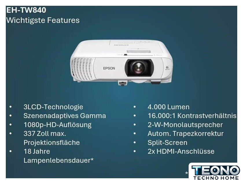 Проектор Epson EH-TW840 - Изображение №7 — Интернет-магазин Teono.by