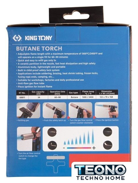 Газовая горелка King Tony 6BB11 - Изображение №7 — Интернет-магазин Teono.by