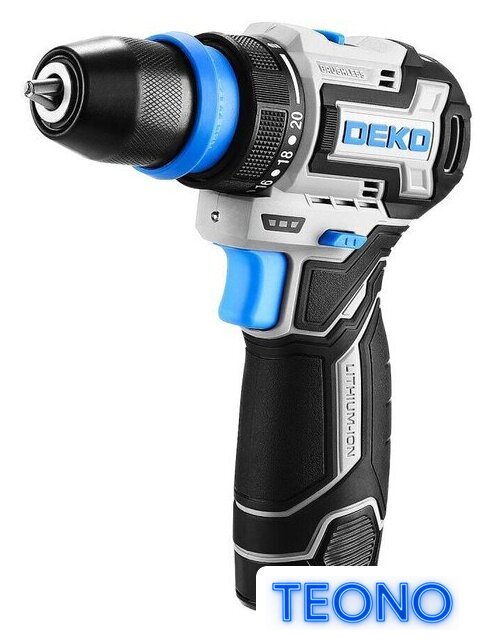 Дрель-шуруповерт Deko DKCD12 PRO ONE 085-1320 (с 2-мя АКБ, кейс) - Изображение №2 — Интернет-магазин Teono.by