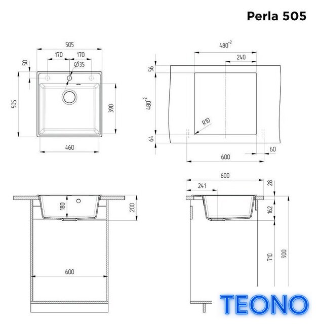 Кухонная мойка MAUNFELD Perla 505 MFQS-505LBG - Изображение №3 — Интернет-магазин Teono.by