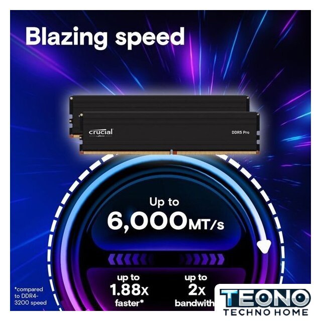 Оперативная память Crucial Pro 32ГБ DDR5 5600 МГц CP32G56C46U5 - Изображение №2 — Интернет-магазин Teono.by