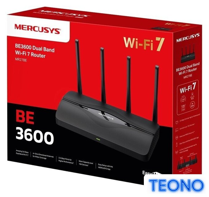 Wi-Fi роутер Mercusys MR27BE - Изображение №3 — Интернет-магазин Teono.by