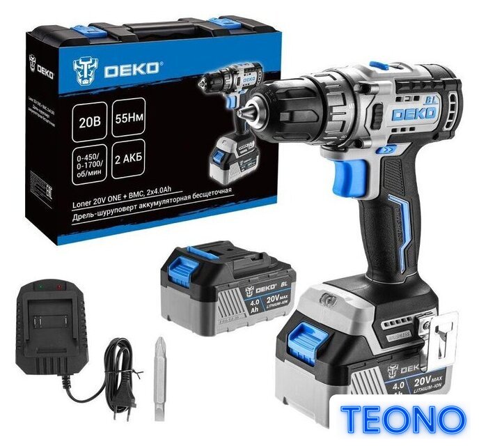 Дрель-шуруповерт Deko Loner 20V ONE+ 085-1003 (с 2-мя АКБ, кейс) - Изображение №1 — Интернет-магазин Teono.by