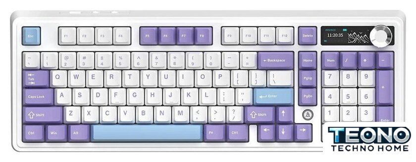 Клавиатура Ajazz AK980 V2 (фиолетовый/белый/синий, Ajazz Gift) - Изображение №2 — Интернет-магазин Teono.by
