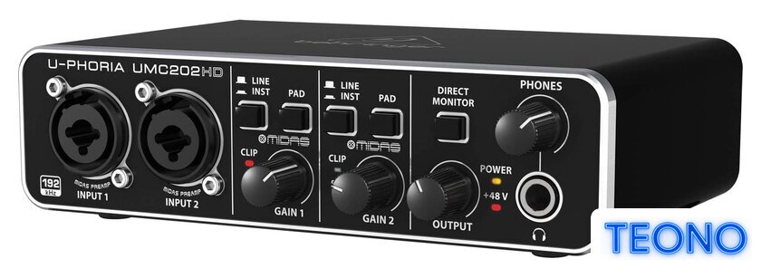Аудиоинтерфейс Behringer U-Phoria UMC202HD - Изображение №3 — Интернет-магазин Teono.by