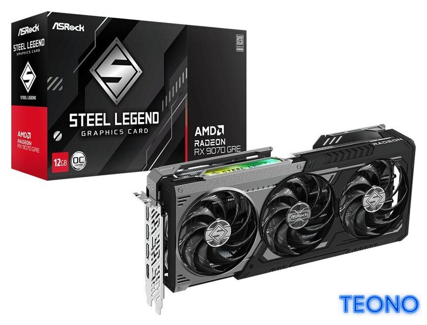 Видеокарта ASRock Radeon RX 9070 GRE Steel Legend Dark 12GB OC RX9070GRE SLD 12GO - Изображение №8 — Интернет-магазин Teono.by