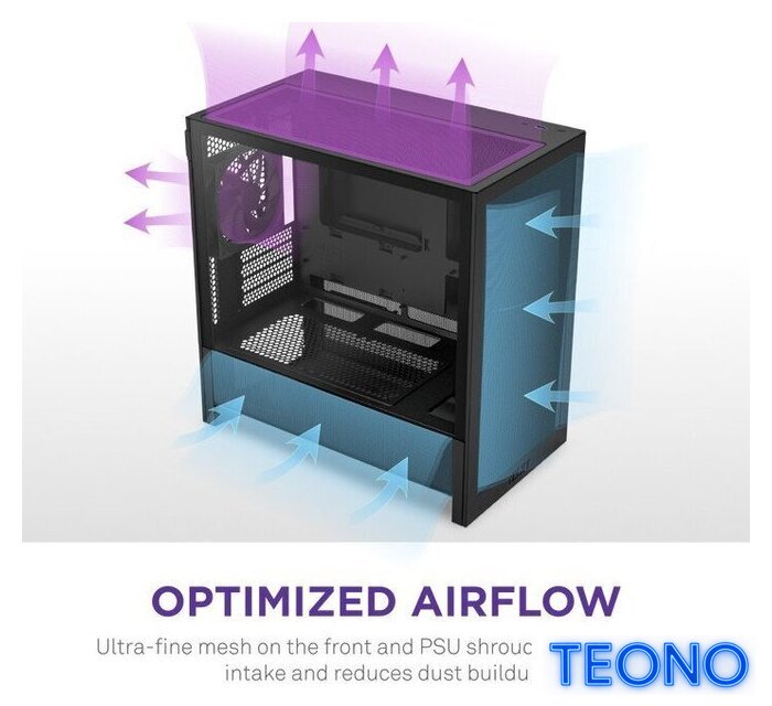 Корпус NZXT H3 Flow CC-H31FB-01 - Изображение №4 — Интернет-магазин Teono.by