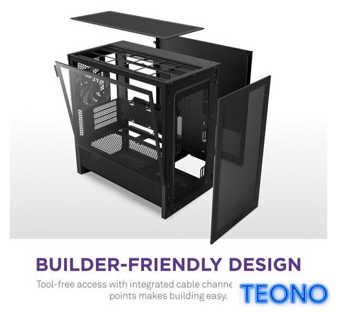 Корпус NZXT H3 Flow CC-H31FB-01 - Изображение №8 — Интернет-магазин Teono.by