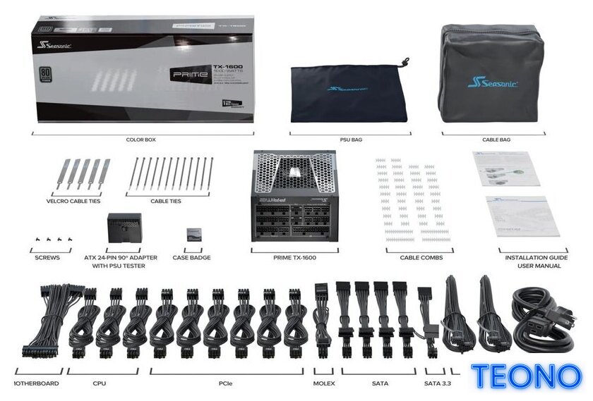 Блок питания Seasonic Prime TX-1600 ATX 3.1 2025 SSR-1600TR2 - Изображение №12 — Интернет-магазин Teono.by