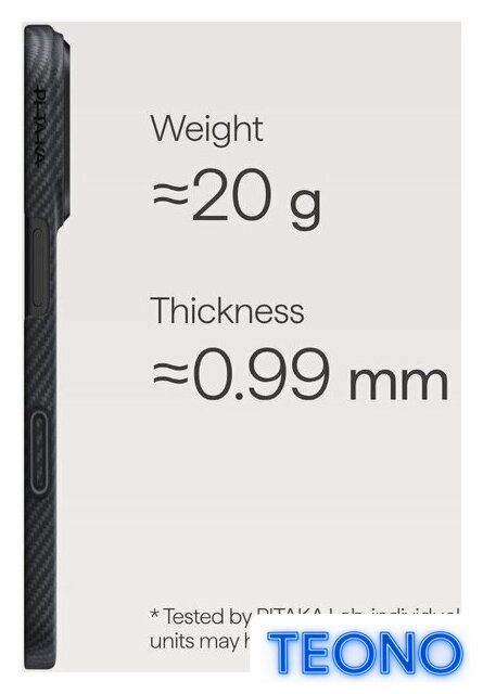 Чехол для телефона Pitaka Ultra-Slim для iPhone 17 Pro (600D Black/Grey Twill) - Изображение №3 — Интернет-магазин Teono.by