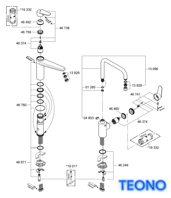 Смеситель Grohe Eurodisc Cosmopolitan 33770002 - Изображение №3 — Интернет-магазин Teono.by