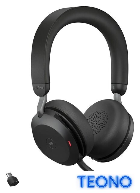Офисная гарнитура Jabra Evolve2 75 MS Stereo USB-C (черный) - Изображение №1 — Интернет-магазин Teono.by