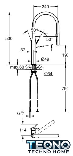 Смеситель Grohe Essence 30294DA0 - Изображение №2 — Интернет-магазин Teono.by