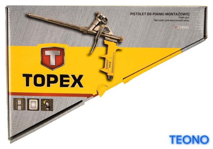 Пистолет для монтажной пены TOPEX 21B501 - Изображение №4 — Интернет-магазин Teono.by