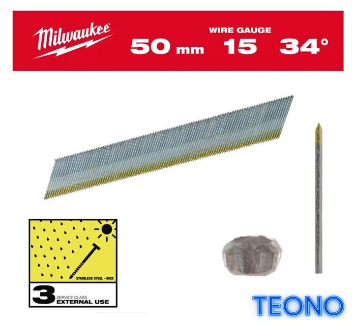 Гвозди для пистолета Milwaukee 4932492580 (2500 шт) - Изображение №1 — Интернет-магазин Teono.by