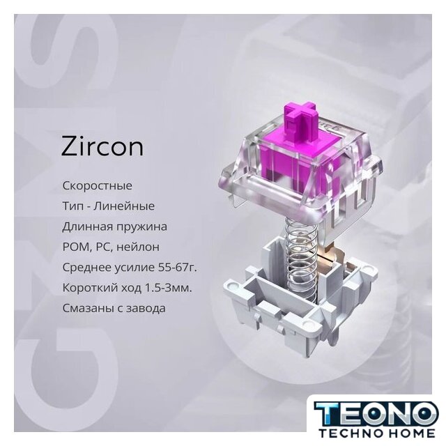 Клавиатура Дарк Проджект KD65A Wireless (g3ms Zircon, белый) - Изображение №3 — Интернет-магазин Teono.by