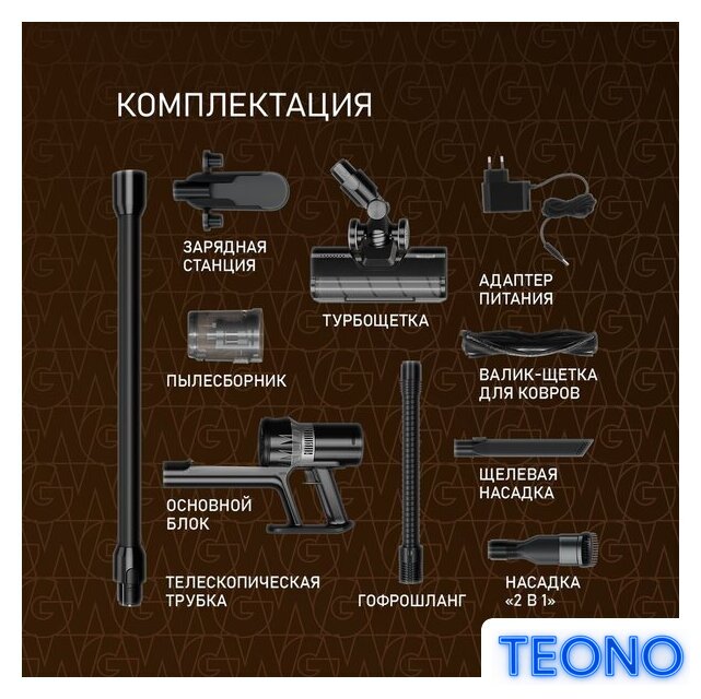 Пылесос Weissgauff V12 BLDC 400 Nero Turbo - Изображение №15 — Интернет-магазин Teono.by