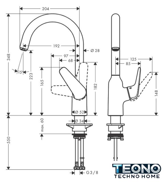 Смеситель Hansgrohe M421-H220 71802800 - Изображение №4 — Интернет-магазин Teono.by