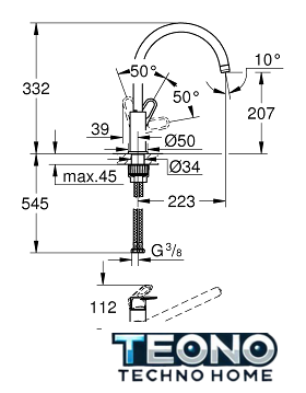 Смеситель Grohe BauFlow 31538001 - Изображение №3 — Интернет-магазин Teono.by