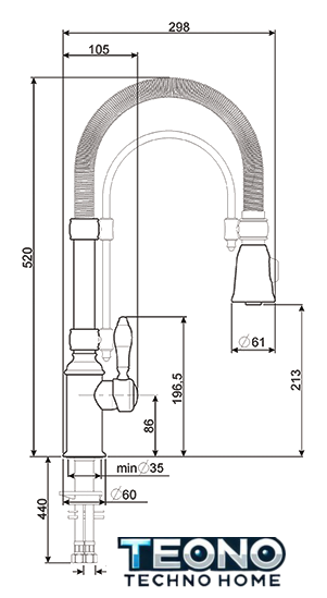 Смеситель Smeg MIDR7RA-2 - Изображение №2 — Интернет-магазин Teono.by