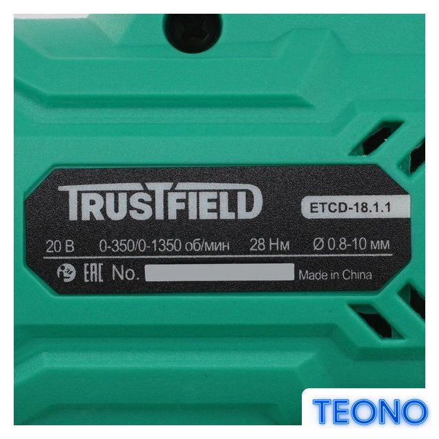 Дрель-шуруповерт Trustfield ETCD-18.1.1 (с 1-им АКБ) - Изображение №3 — Интернет-магазин Teono.by