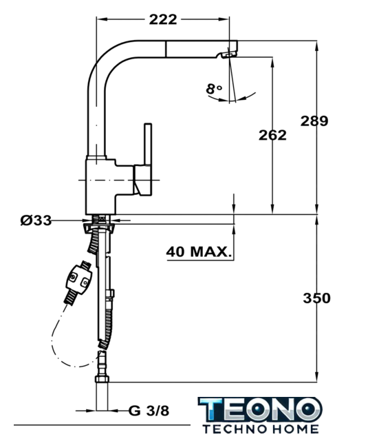 Смеситель TEKA ARK 938 TG (оникс) [23938120Q] - Изображение №2 — Интернет-магазин Teono.by