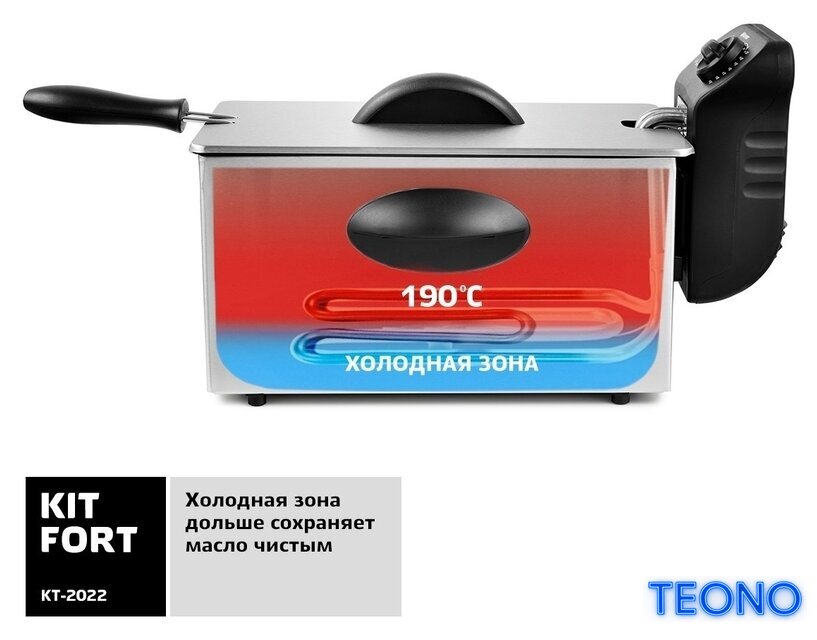 Фритюрница Kitfort KT-2022 - Изображение №4 — Интернет-магазин Teono.by