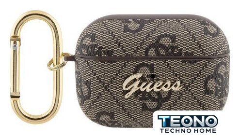 Чехол CG Mobile Guess Leather 4G with Metal Logo для AirPods Pro 2 GUAP24GSMW (коричневый) - Изображение №1 — Интернет-магазин Teono.by