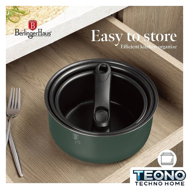 Набор кастрюль Berlinger Haus Matte Green Collection BH-8423 - Изображение №4 — Интернет-магазин Teono.by