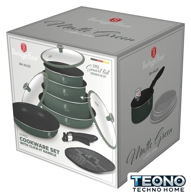 Набор кастрюль Berlinger Haus Matte Green Collection BH-8423 - Изображение №8 — Интернет-магазин Teono.by