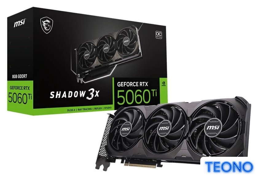 Видеокарта MSI GeForce RTX 5060 Ti 8G Shadow 3X OC Classic - Изображение №5 — Интернет-магазин Teono.by