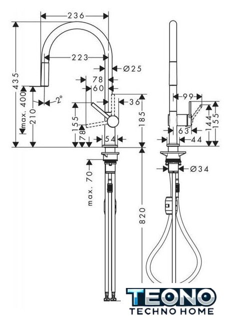 Смеситель Hansgrohe Talis M54 72802800 - Изображение №2 — Интернет-магазин Teono.by