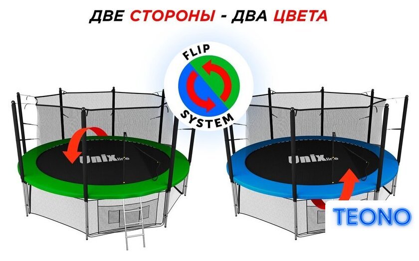 Батут Unix Line Classic 14ft inside (синий/зеленый) - Изображение №3 — Интернет-магазин Teono.by
